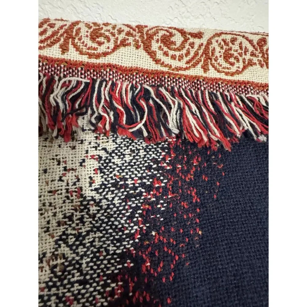 Dummer Boy Christmas Holiday Winter Tapestry Afghan Fringe Throw Blanket 63